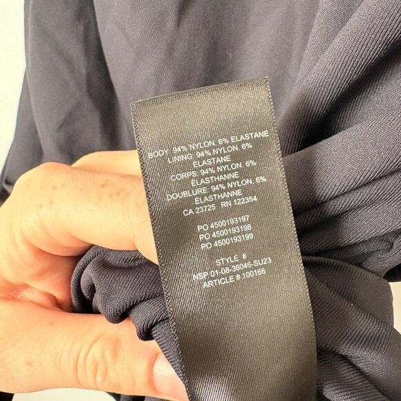 Aritzia Babaton Covet Contour Sleek Ruched Bodycon Mini Dress Black Size Small - Picture 7 of 7